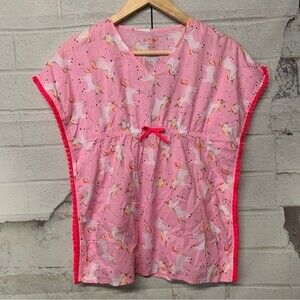 Pink Girls Unicorn Dress Caftan Small 6x Rainbow‎ Cute Cat & Jack Children Bow